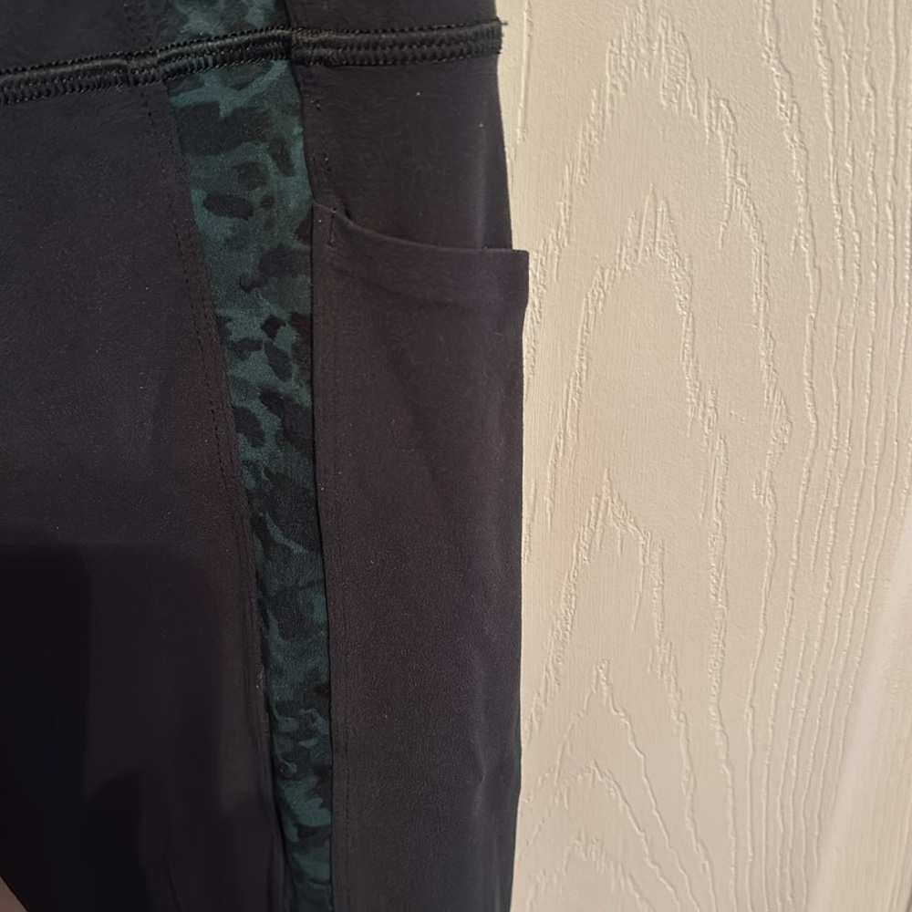 Athleta Grey/green  Leggings with Green Camo Stripes - Picture 4 of 4